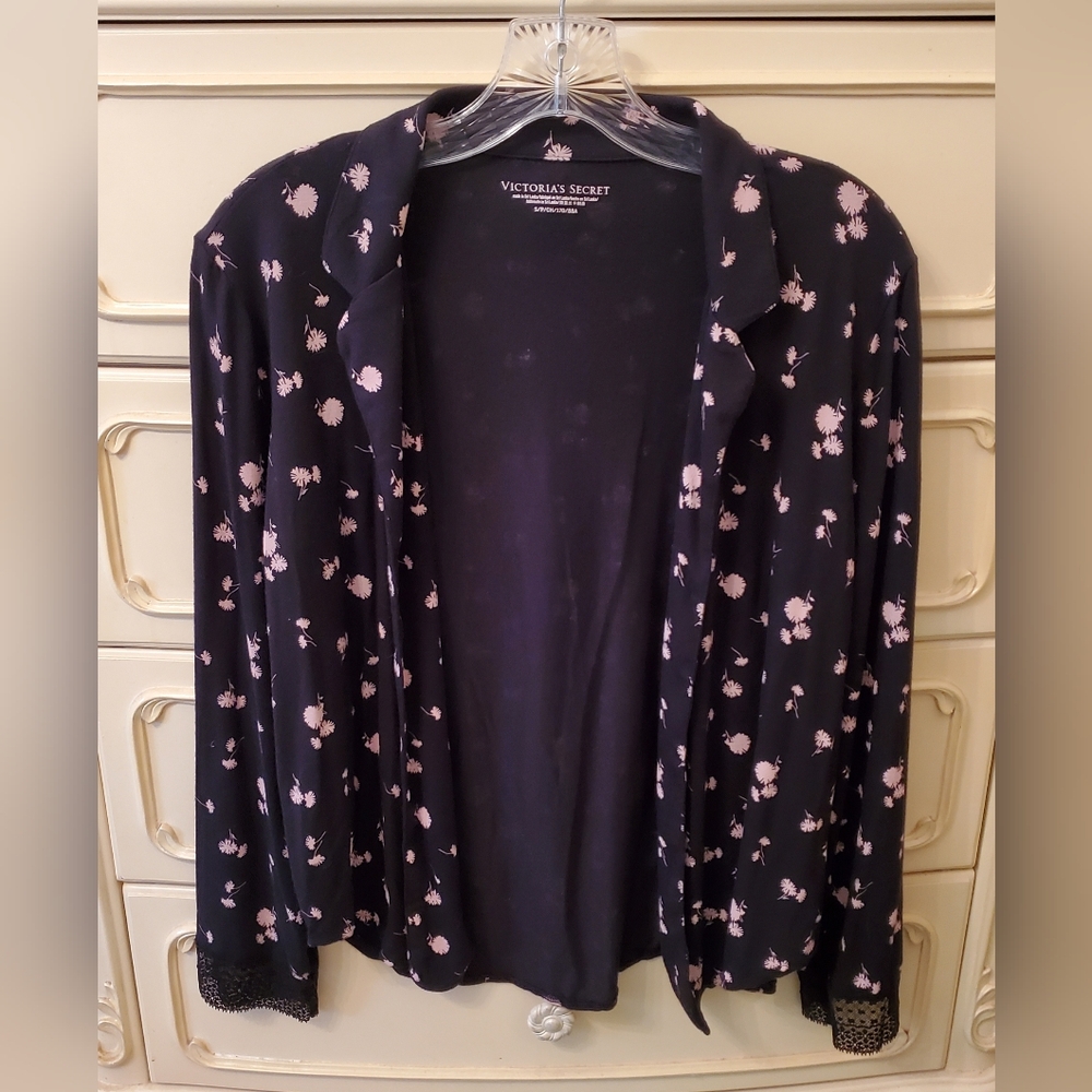 Victorias Secret Pink Black Cardigan S